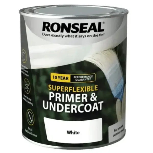 Ronseal Superflexible Primer and Undercoat 750ml - White - Ronseal