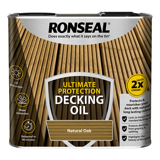 Ronseal Ultimate Protection Decking Oil 2.5 Litres - Natural Oak - Ronseal