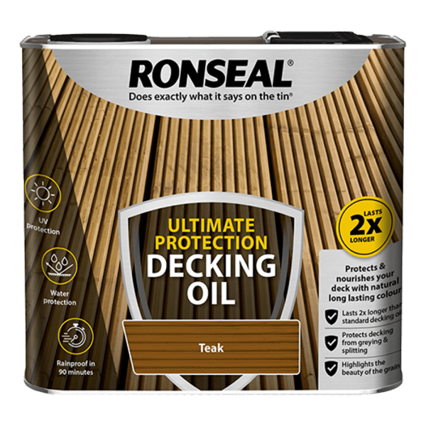 Ronseal Ultimate Protection Decking Oil 2.5 Litres - Teak - Ronseal