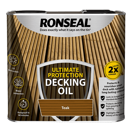 Ronseal Ultimate Protection Decking Oil 2.5 Litres - Teak - Ronseal