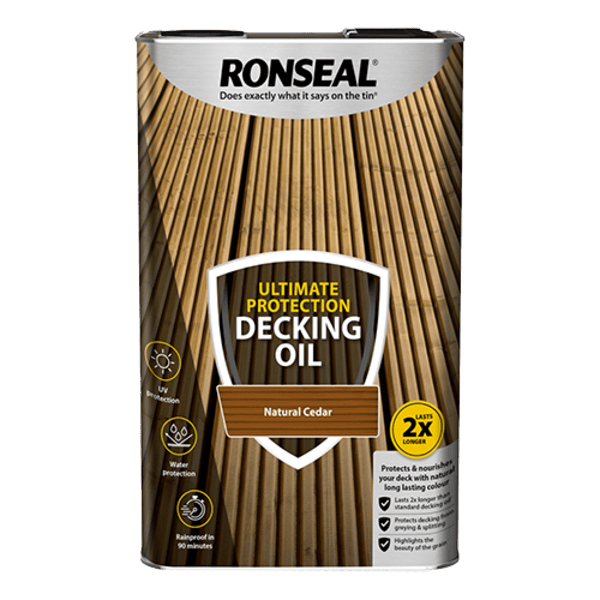 Ronseal Ultimate Protection Decking Oil 5 Litres - Natural Cedar - Ronseal