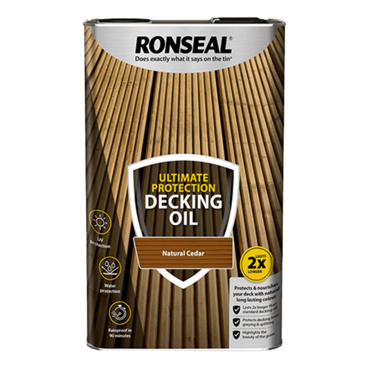 Ronseal Ultimate Protection Decking Oil 5 Litres - Natural Cedar - Ronseal