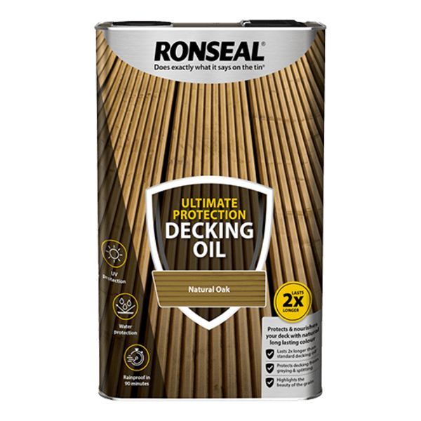 Ronseal Ultimate Protection Decking Oil 5 Litres - Natural Oak - Ronseal