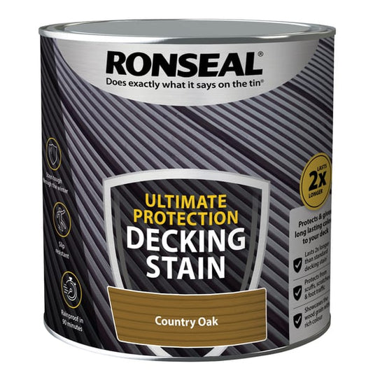 Ronseal Ultimate Protection Decking Stain 2.5 Litres - Country Oak - Ronseal