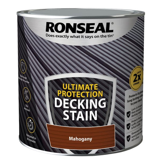 Ronseal Ultimate Protection Decking Stain 2.5 Litres - Rich Mahogany - Ronseal