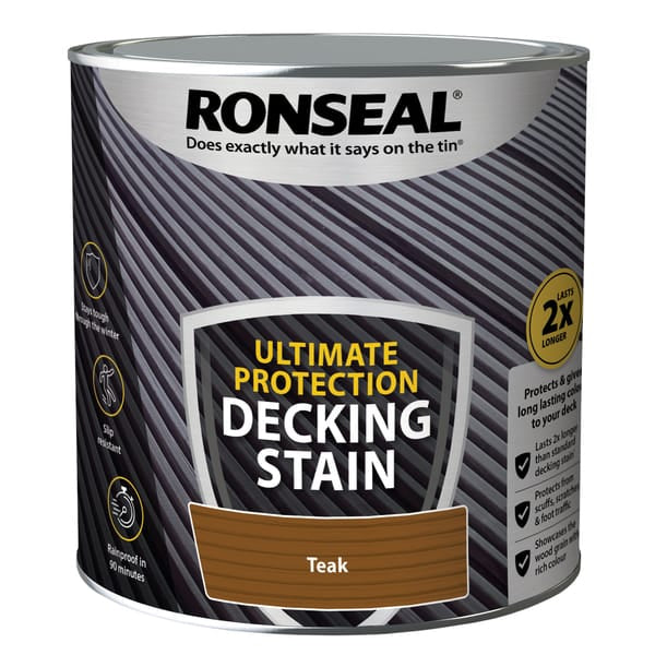 Ronseal Ultimate Protection Decking Stain 2.5 Litres - Rich Teak - Ronseal