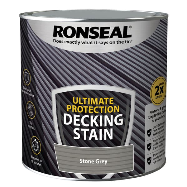 Ronseal Ultimate Protection Decking Stain 2.5 Litres - Stone Grey - Ronseal