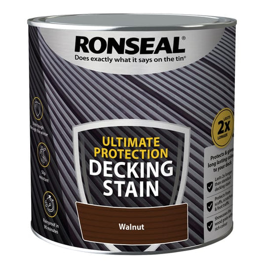 Ronseal Ultimate Protection Decking Stain 2.5 Litres - Walnut - Ronseal