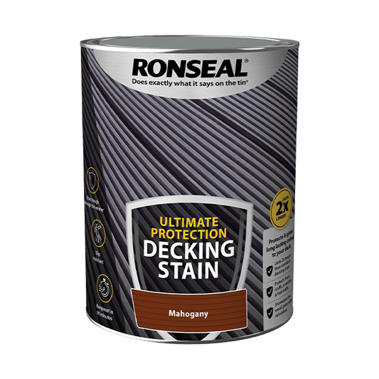 Ronseal Ultimate Protection Decking Stain 5 Litres - Rich Mahogany - Ronseal