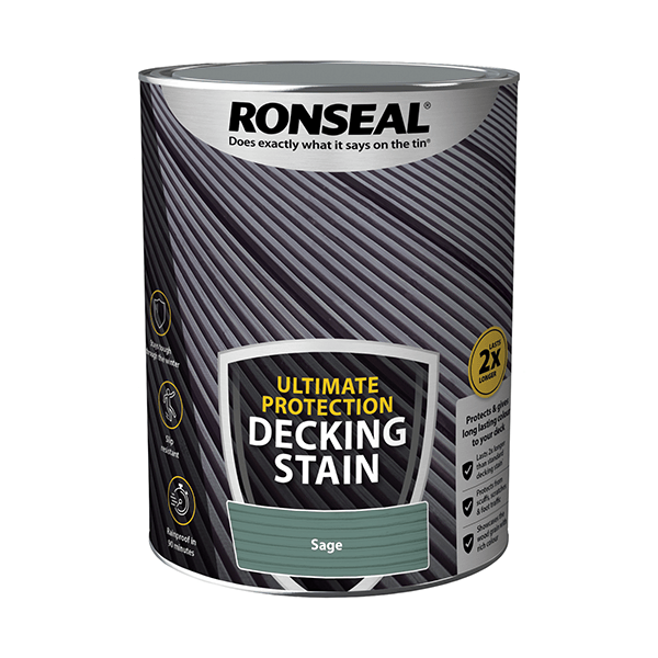 Ronseal Ultimate Protection Decking Stain 5 Litres - Sage - Ronseal