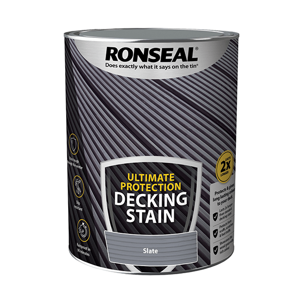 Ronseal Ultimate Protection Decking Stain 5 Litres - Slate - Ronseal