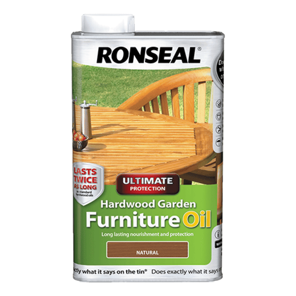 Ronseal Ultimate Protection Hardwood Garden Furniture Oil 1 Litre - All Colours - Ronseal