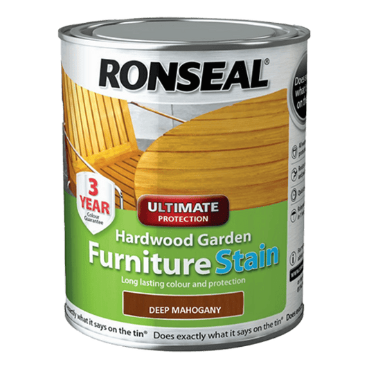 Ronseal Ultimate Protection Hardwood Garden Furniture Stain - Deep Mahogany - Ronseal