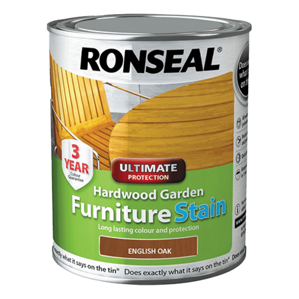 Ronseal Ultimate Protection Hardwood Garden Furniture Stain - English Oak - Ronseal