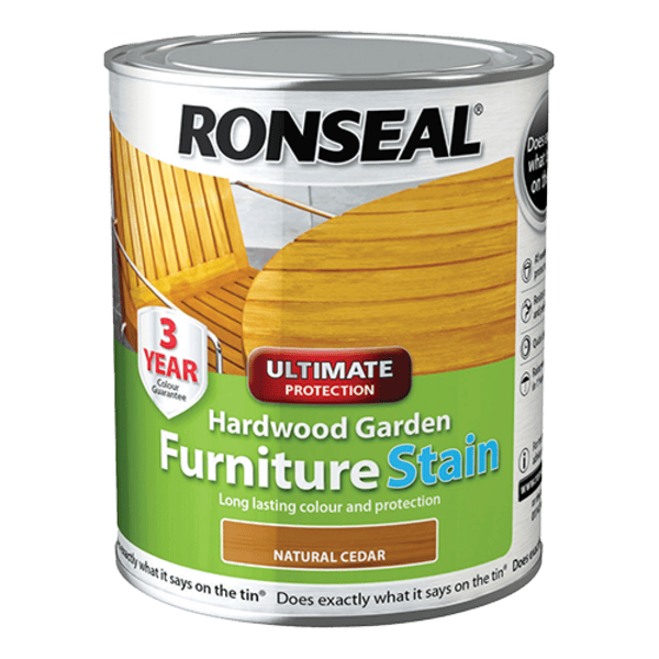 Ronseal Ultimate Protection Hardwood Garden Furniture Stain - Natural Cedar - Ronseal