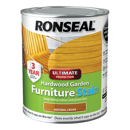 Ronseal Ultimate Protection Hardwood Garden Furniture Stain - Natural Cedar - Ronseal