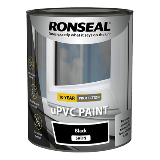 Ronseal uPVC Paint 750ml - Black - Ronseal