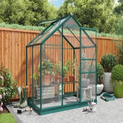 Rosette Hobby Aluminium Polycarbonate Greenhouse  - All Sizes - Store More Garden Buildings