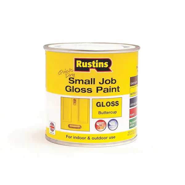 Rustins Quck Dry Small Job Gloss Paint - Buttercup x 250ml - Rustins