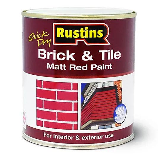 Rustins Quick Dry Brick and Tile Paint - Matt Red - Rustins