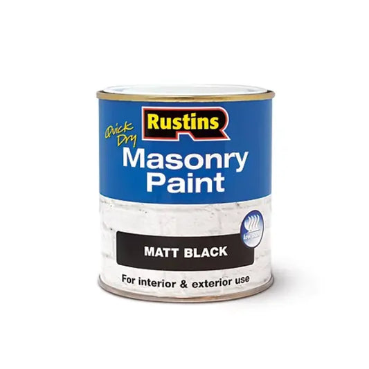 Rustins Quick Dry Masonry Paint - Matt Black - Rustins