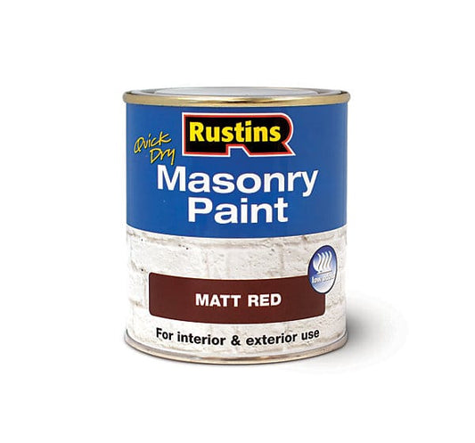Rustins Quick Dry Masonry Paint - Matt Red - Rustins