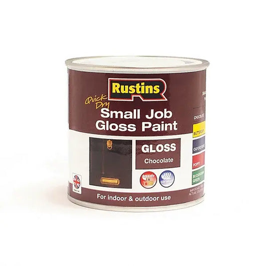 Rustins Quick Dry Small Job Gloss Paint - Chocolate x 250ml - Rustins