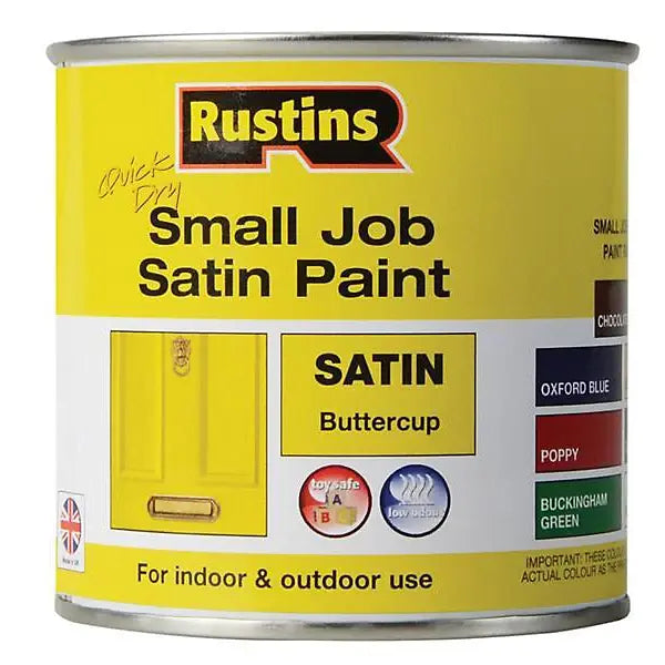 Rustins Quick Dry Small Job Satin Paint - Buttercup x 250ml - Rustins