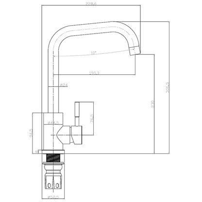 Salina Single Lever Kitchen Mixer Tap - Reginox
