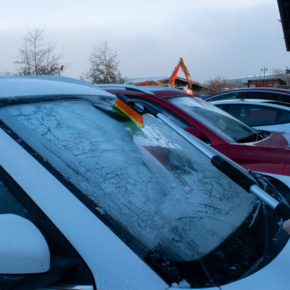 Telescopic Snow Brush + Ice Scraper Orange