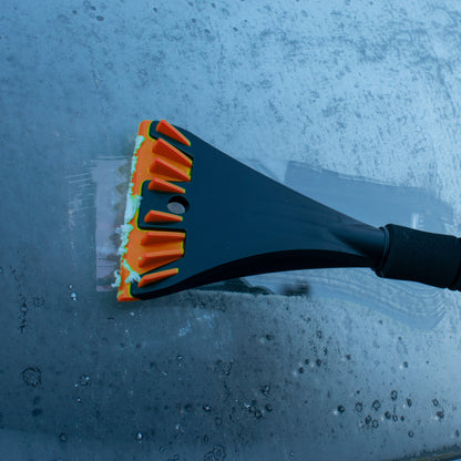 Telescopic Snow Brush + Ice Scraper Orange