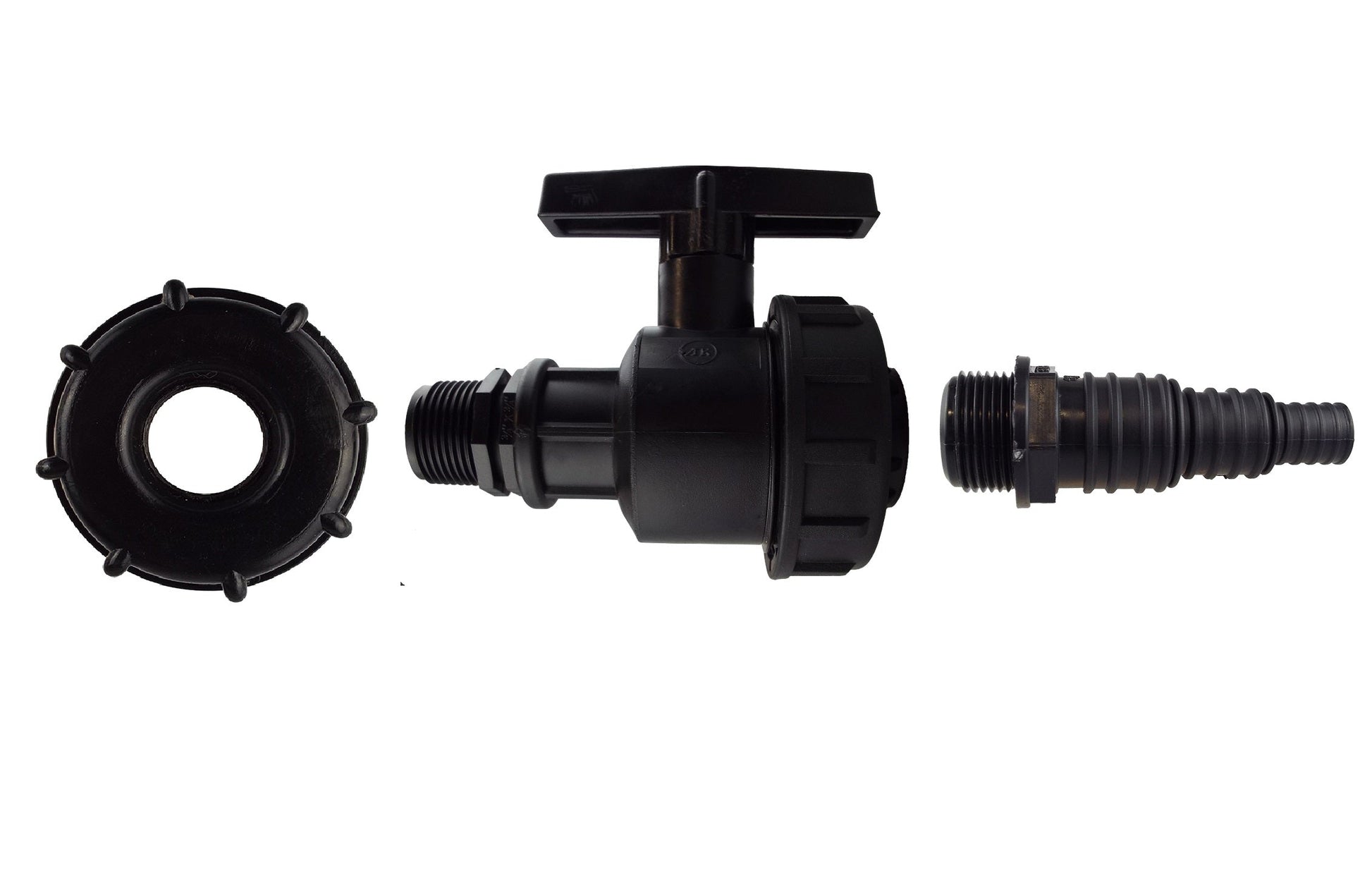 IBC 2” S60X6 Cap with Large Plastic Valve and Pond Connector 13/20/25mm Barb - Best4Trade-Retail