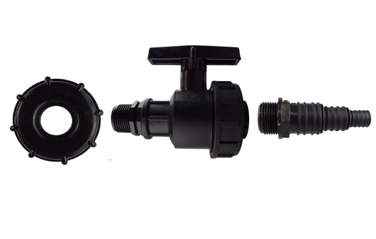 IBC 2” S60X6 Cap with Large Plastic Valve and Pond Connector 13/20/25mm Barb - Best4Trade-Retail