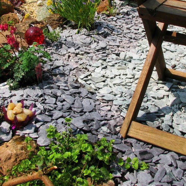 Welsh Blue Plum Crushed Slate Chippings 40mm - Dandy's Topsoil & Landscape Supplies Gravel, Slate & Aggregates