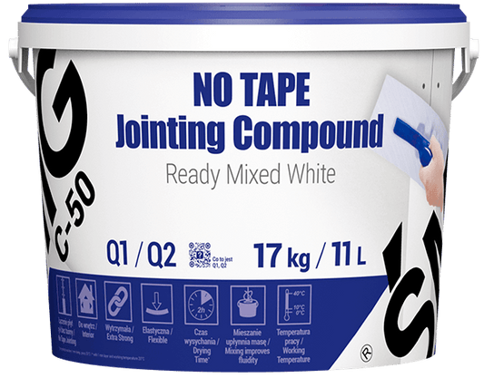 SMIG C-50 Ready Mixed No Tape Jointing Compound - White x 17Kg - SMIG Plaster