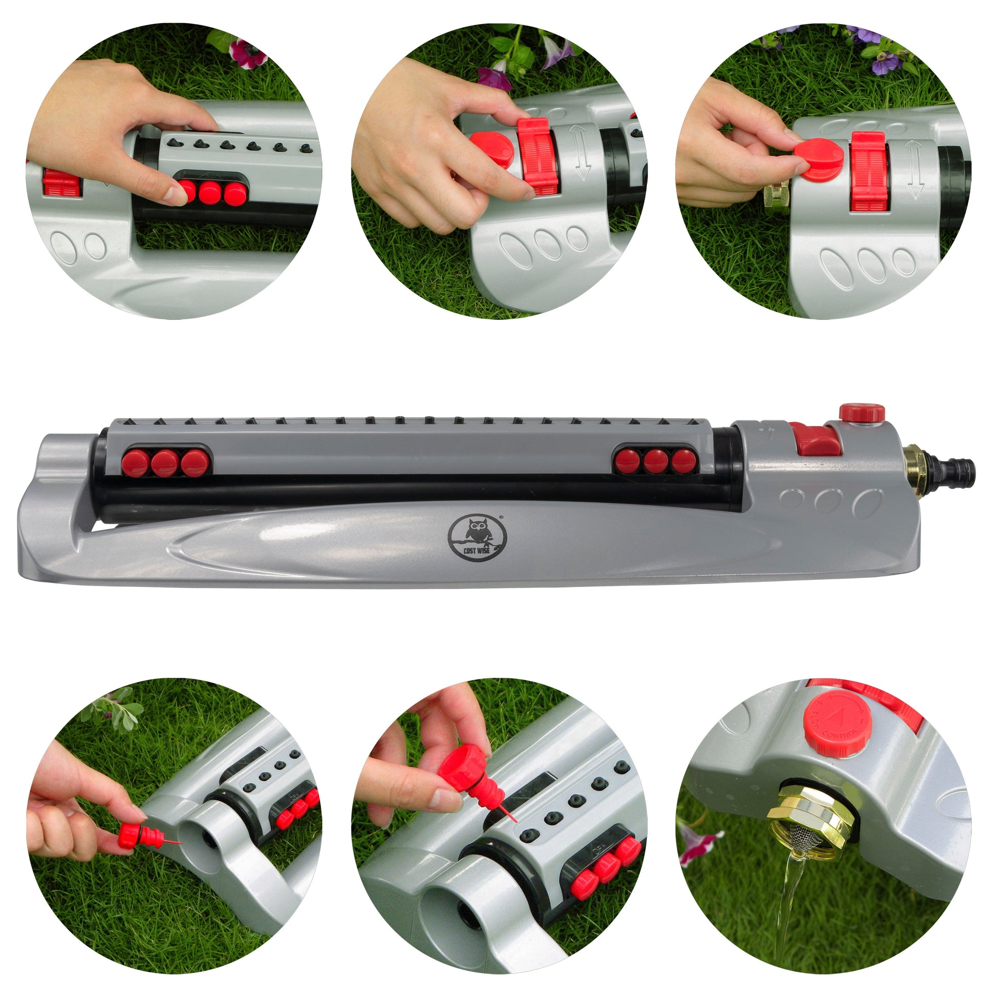 Bar Metal Turbo Oscillating Sprinkler - Best4Trade-Retail Garden watering