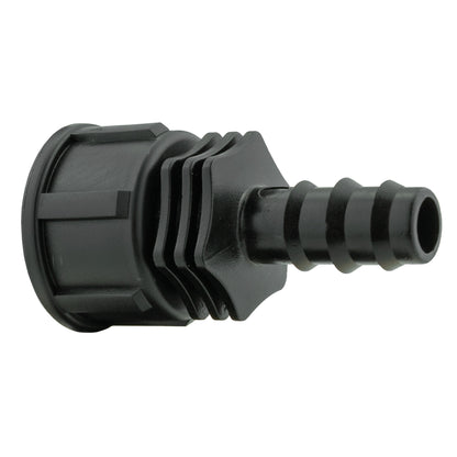 IBC 2” S60X6 Cap with In-Line BSPM Valve and 16mm Barbed Straight