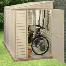 Load image into Gallery viewer, Saffron 4ft x 8ft Lean-To Vinyl Garden Shed with Foundation Kit - Store More Garden Buildings
