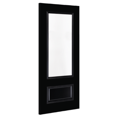 Deanta Sandringham Black Pre-Finished Glazed Internal Door - Deanta Doors