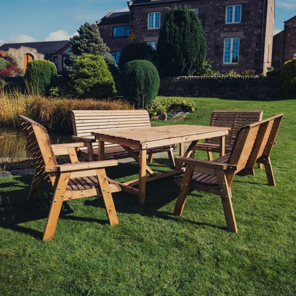 Churnet Valley Seat 10 Set 2 x 2 Seat Benches and 2 x 3 Seat Benches 179.5cm Table - Churnet Valley