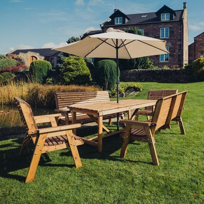 Churnet Valley Seat 10 Set 2 x 2 Seat Benches and 2 x 3 Seat Benches 179.5cm Table - Churnet Valley
