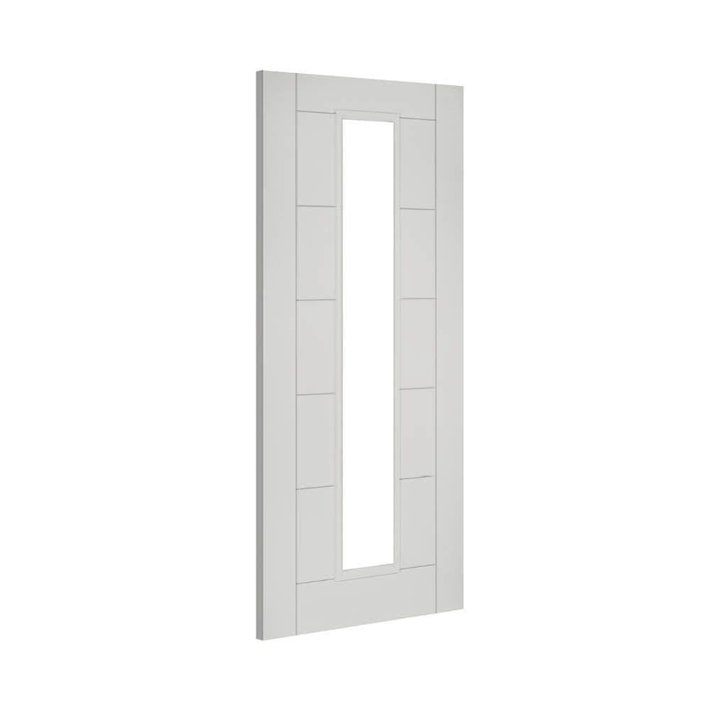 Seville White Primed 1 Glazed Light Panel Internal Fire Door FD30 - All Sizes - Deanta