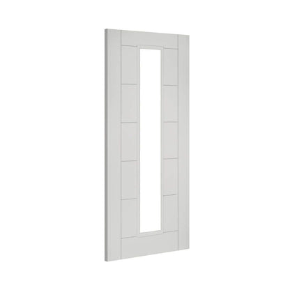 Seville White Primed 1 Glazed Light Panel Internal Fire Door FD30 - All Sizes - Deanta