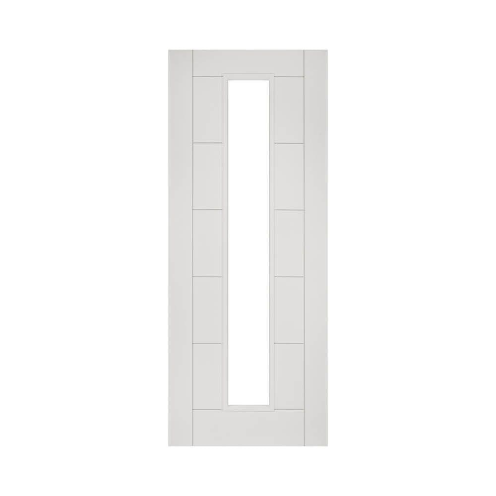 Seville White Primed 1 Glazed Light Panel Internal Fire Door FD30 - All Sizes - Deanta