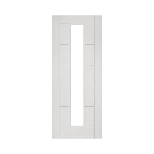 Seville White Primed 1 Glazed Light Panel Internal Fire Door FD30 - All Sizes - Deanta