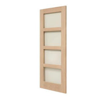 Load image into Gallery viewer, Shaker 4 Panel Oak Clear Glazed Unfinished Internal Door - All Sizes - Doors4less
