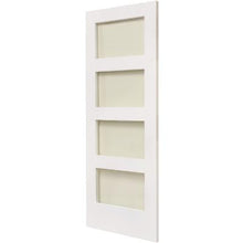 Load image into Gallery viewer, Shaker 4 Panel White Primed Glazed Internal Door - All Sizes - Doors4less
