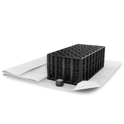 Polystorm PSM1A Soakaway Crate Kit 190L | Drainage Crate with Geotextile Membrane & Tape | Spudulica