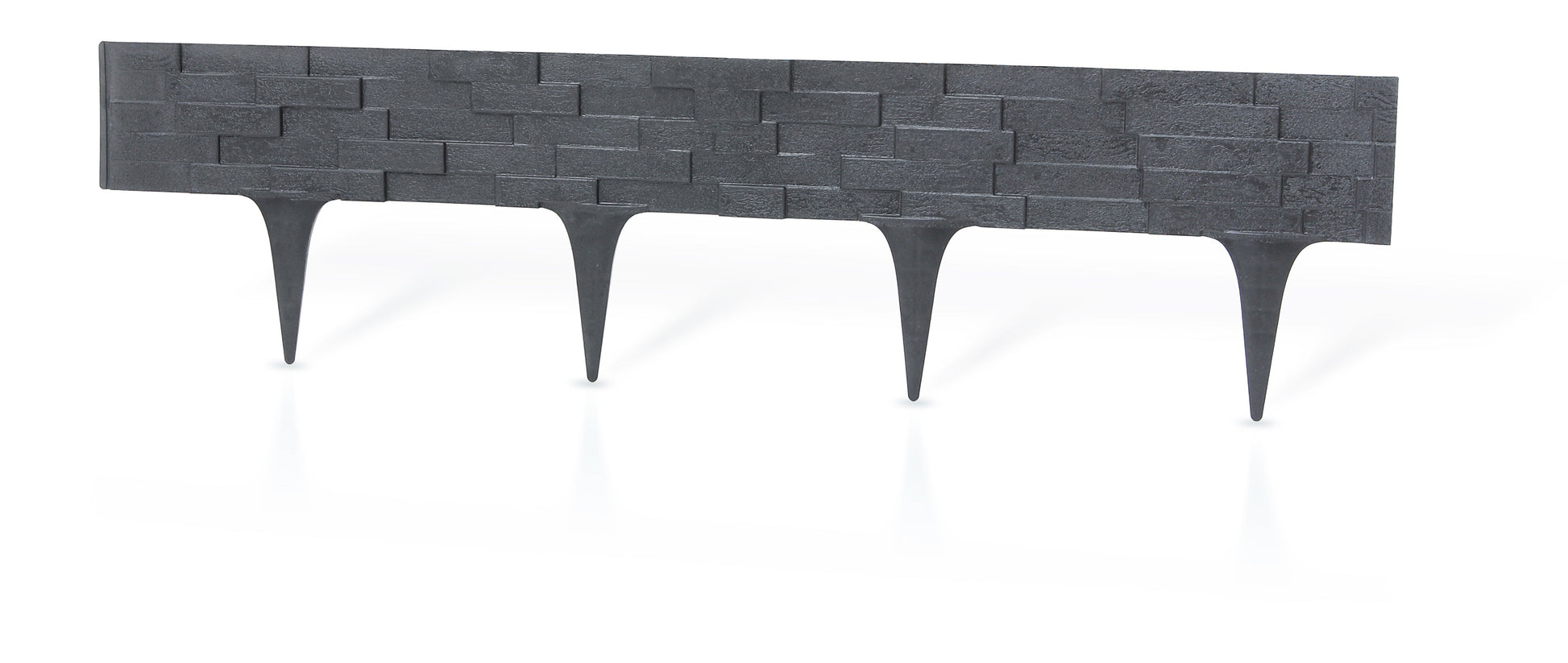 Lawn Edging, Plastic Palisade Slate Effect, 2.38m, Gray - Best4Trade-Retail Garden tools & Accesories