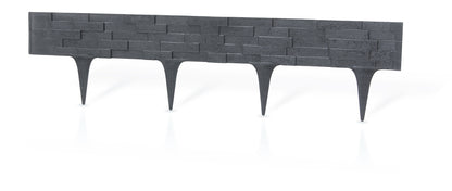 Lawn Edging, Plastic Palisade Slate Effect, 2.38m, Gray - Best4Trade-Retail Garden tools & Accesories